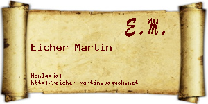 Eicher Martin névjegykártya